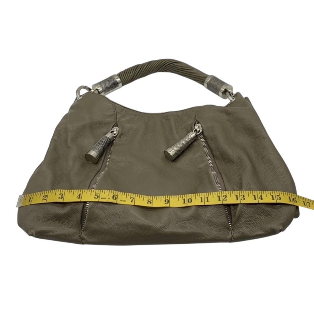 Michael Kors Tonne Shoulder Bag Hobo Taupe Leather Designer Purse Handbag - Picture 13 of 14